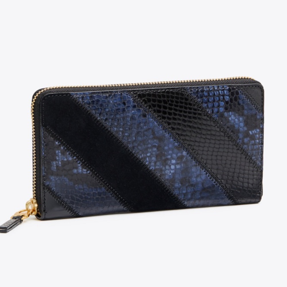 Authentic Tory Burch snake/velvet leather wallet - Picture 7 of 8
